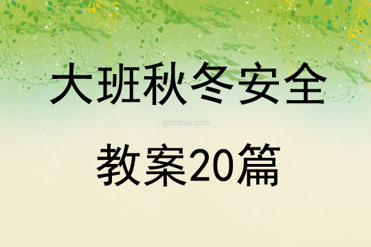 大班秋冬安全教案20篇