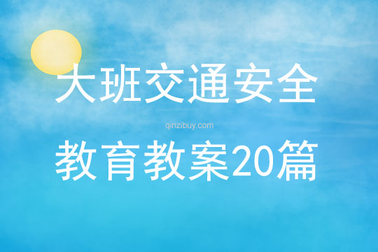 大班交通安全教育教案20篇