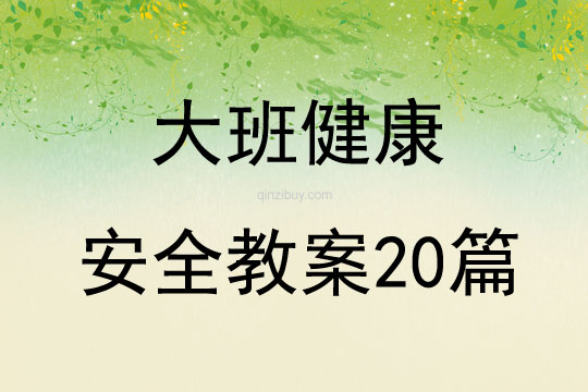 大班健康安全教案20篇