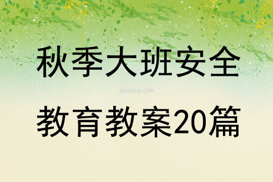 秋季大班安全教育教案20篇