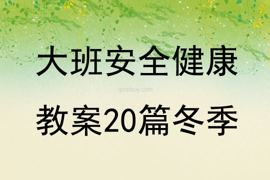 大班安全健康教案20篇冬季