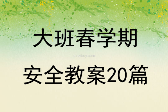 大班春学期安全教案20篇