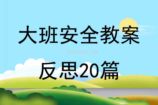 大班安全教案反思20篇