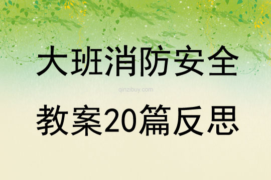 大班消防安全教案20篇反思