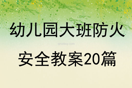 大班第一学期安全教育教案20篇