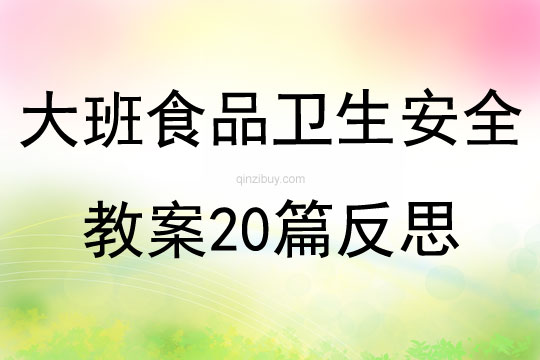 大班食品卫生安全教案20篇反思