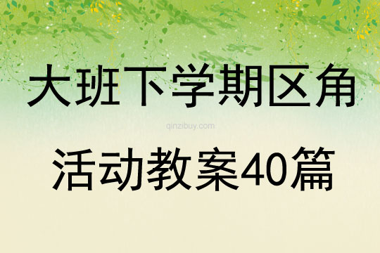 大班下学期区角活动教案40篇