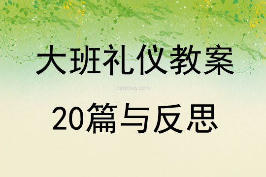 大班礼仪教案20篇与反思