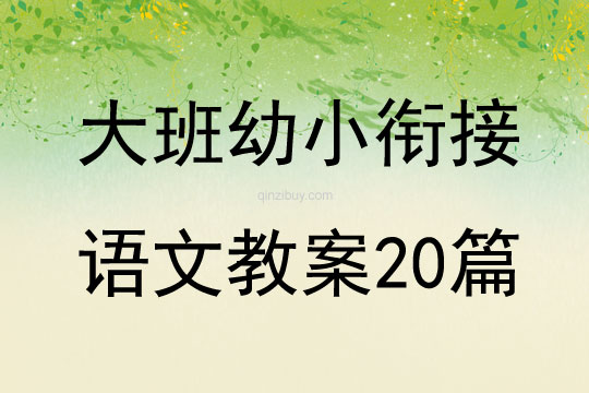 大班幼小衔接语文教案20篇