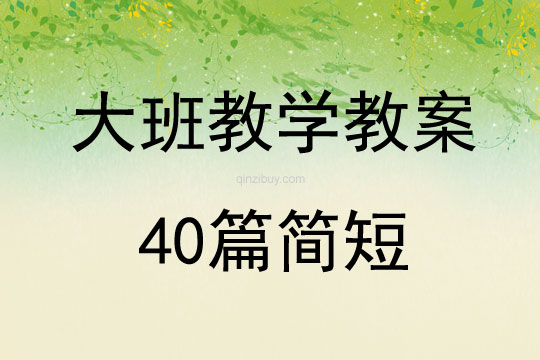 大班教学教案40篇简短