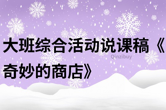 大班综合活动说课稿《奇妙的商店》