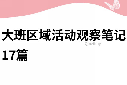 大班区域活动观察笔记17篇