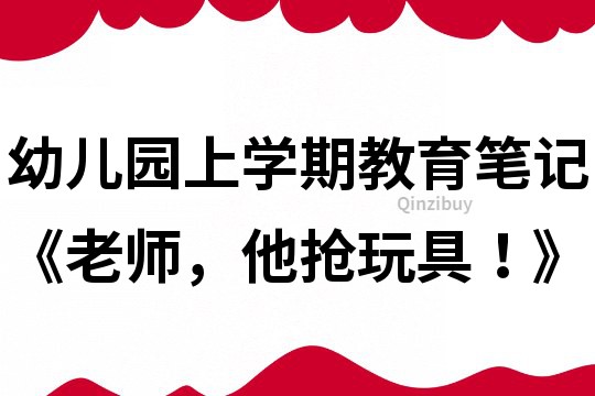 幼儿园上学期教育笔记《老师，他抢玩具！》