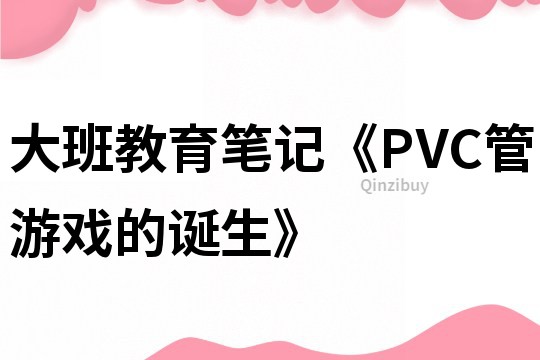 大班教育笔记《PVC管游戏的诞生》