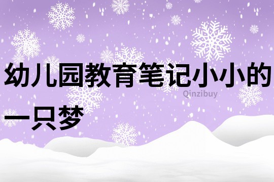 幼儿园教育笔记：小小的一只梦