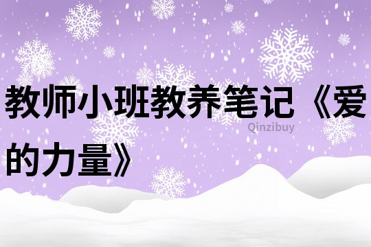 教师小班教养笔记《爱的力量》