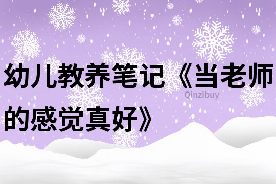 幼儿教养笔记《当老师的感觉真好》