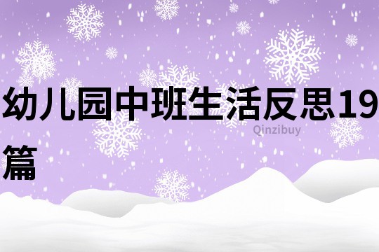 幼儿园中班生活反思19篇