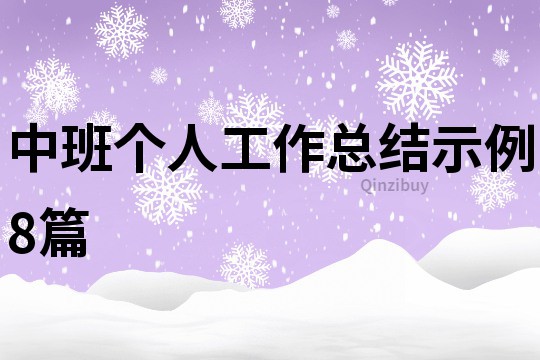 中班个人工作总结示例8篇