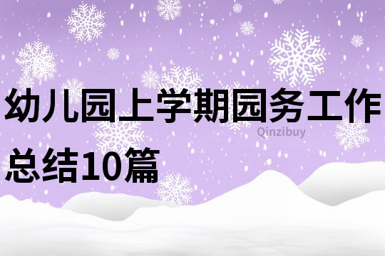 幼儿园上学期园务工作总结10篇