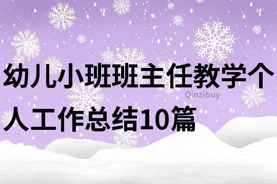 幼儿小班班主任教学个人工作总结10篇