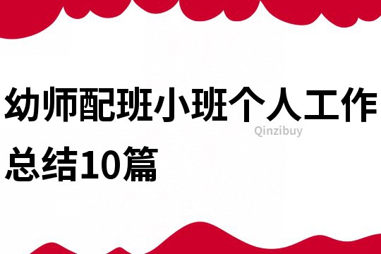 幼师配班小班个人工作总结10篇