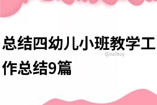 总结四幼儿小班教学工作总结9篇