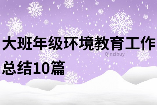 大班年级环境教育工作总结10篇