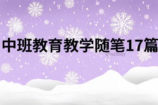 中班教育教学随笔17篇