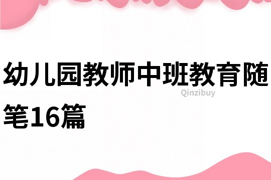 幼儿园教师中班教育随笔16篇