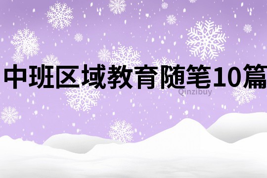 中班区域教育随笔10篇