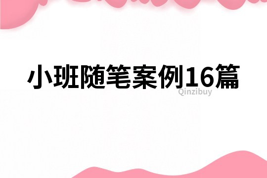 小班随笔案例16篇