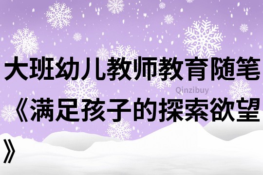 大班幼儿教师教育随笔《满足孩子的探索欲望》