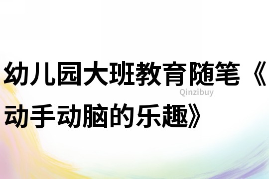 幼儿园大班教育随笔《动手动脑的乐趣》