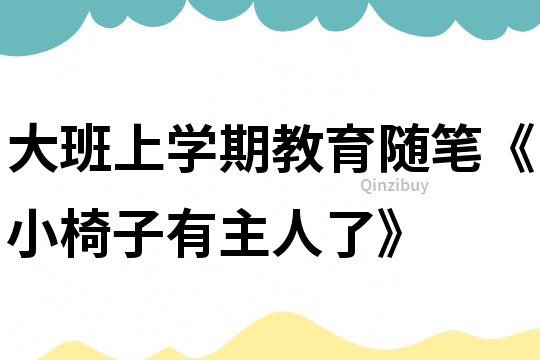 大班上学期教育随笔《小椅子有主人了》