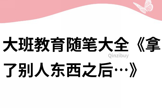 大班教育随笔大全《拿了别人东西之后…》