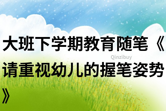 大班下学期教育随笔《请重视幼儿的握笔姿势》