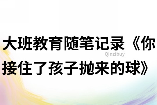 大班教育随笔记录《你接住了孩子抛来的球》