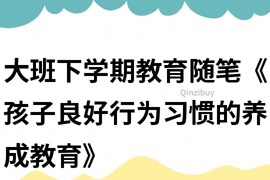 大班下学期教育随笔《孩子良好行为习惯的养成教育》