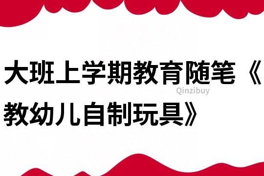 大班上学期教育随笔《教幼儿自制玩具》