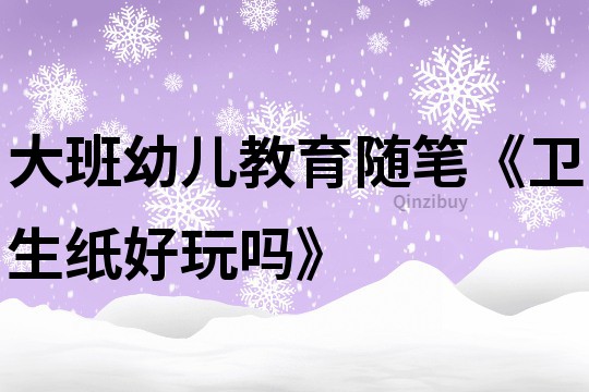 大班幼儿教育随笔《卫生纸好玩吗》