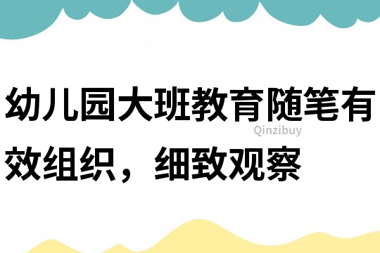 幼儿园大班教育随笔：有效组织，细致观察