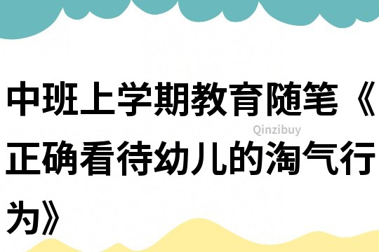 中班上学期教育随笔《正确看待幼儿的淘气行为》