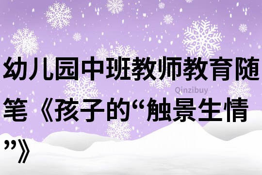 幼儿园中班教师教育随笔《孩子的“触景生情”》