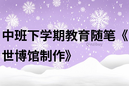 中班下学期教育随笔《世博馆制作》