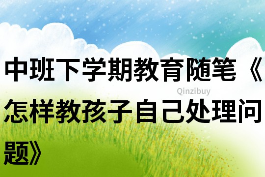 中班下学期教育随笔《怎样教孩子自己处理问题》