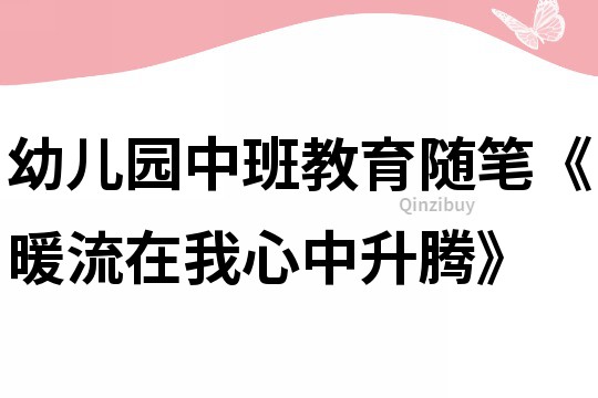 幼儿园中班教育随笔《暖流在我心中升腾》