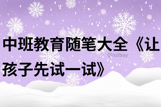 中班教育随笔大全《让孩子先试一试》