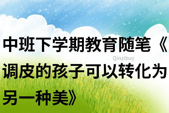 中班下学期教育随笔《调皮的孩子可以转化为另一种美》