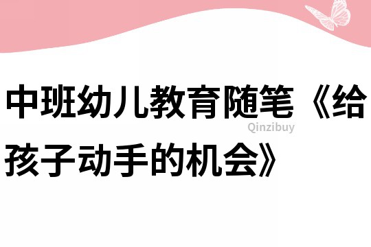 中班幼儿教育随笔《给孩子动手的机会》